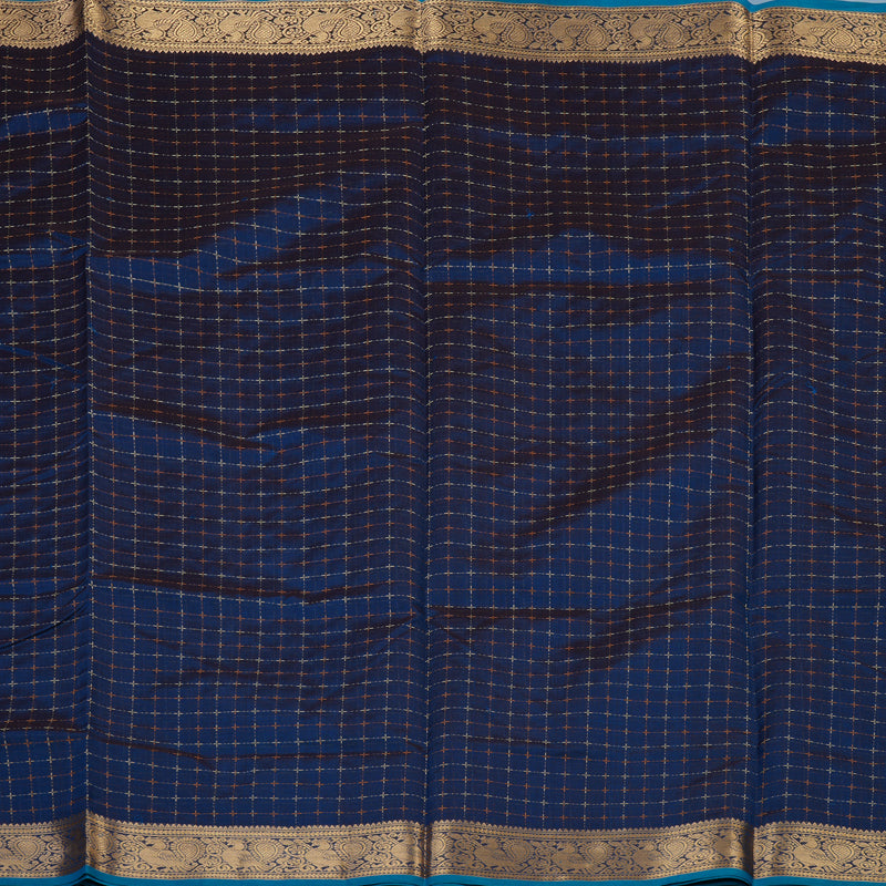 Hayagrivas Peacock Blue Kanchi Silk Cotton Saree KSBE124C5-15