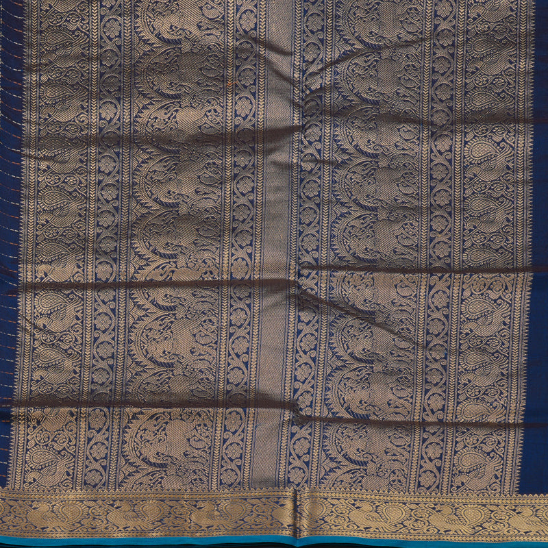 Hayagrivas Peacock Blue Kanchi Silk Cotton Saree KSBE124C5-15
