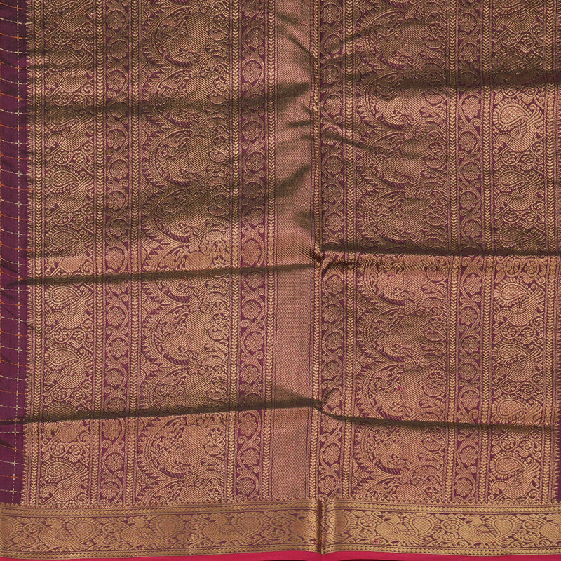 Hayagrivas Wine Purple Kanchi Silk Cotton Saree KSBE124C5-19