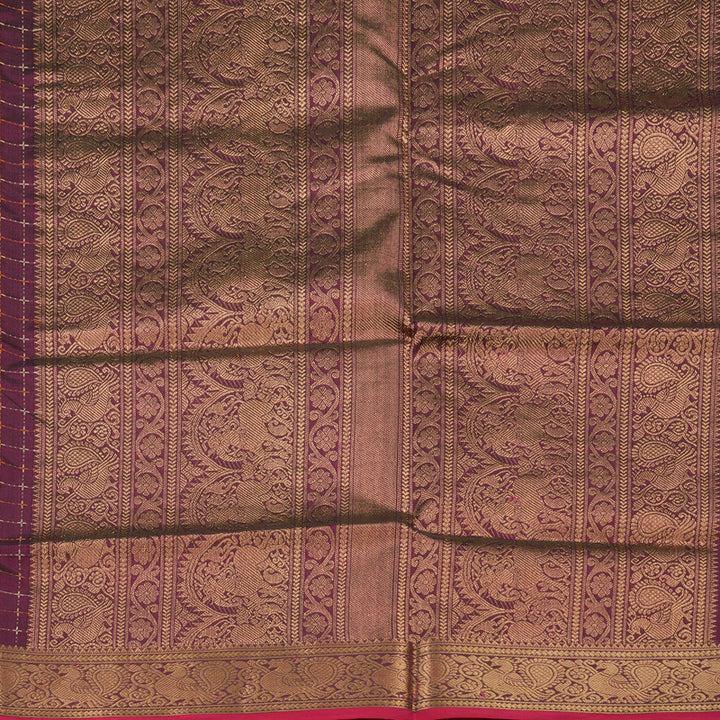 Hayagrivas Wine Purple Kanchi Silk Cotton Saree KSBE124C5-19