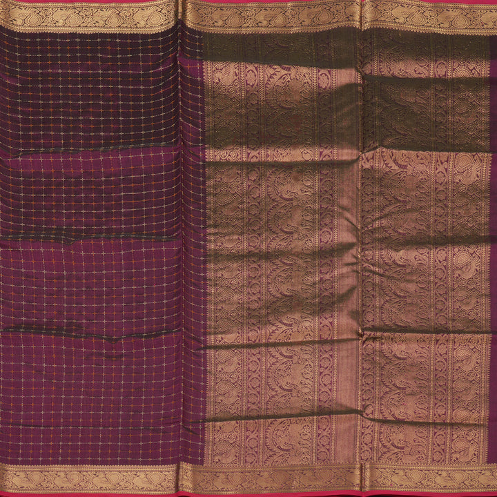 Hayagrivas Wine Purple Kanchi Silk Cotton Saree KSBE124C5-19
