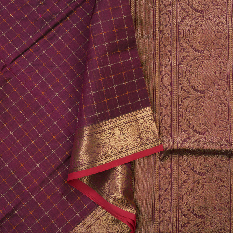 Hayagrivas Wine Purple Kanchi Silk Cotton Saree KSBE124C5-19