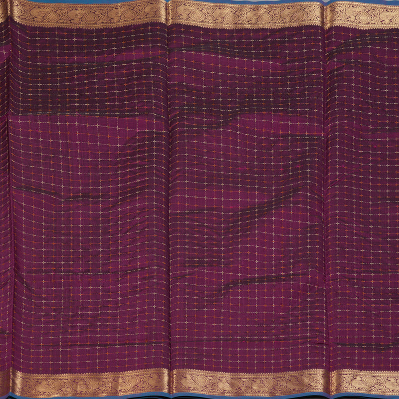 Hayagrivas Wine Purple Kanchi Silk Cotton Saree KSBE124C5-5