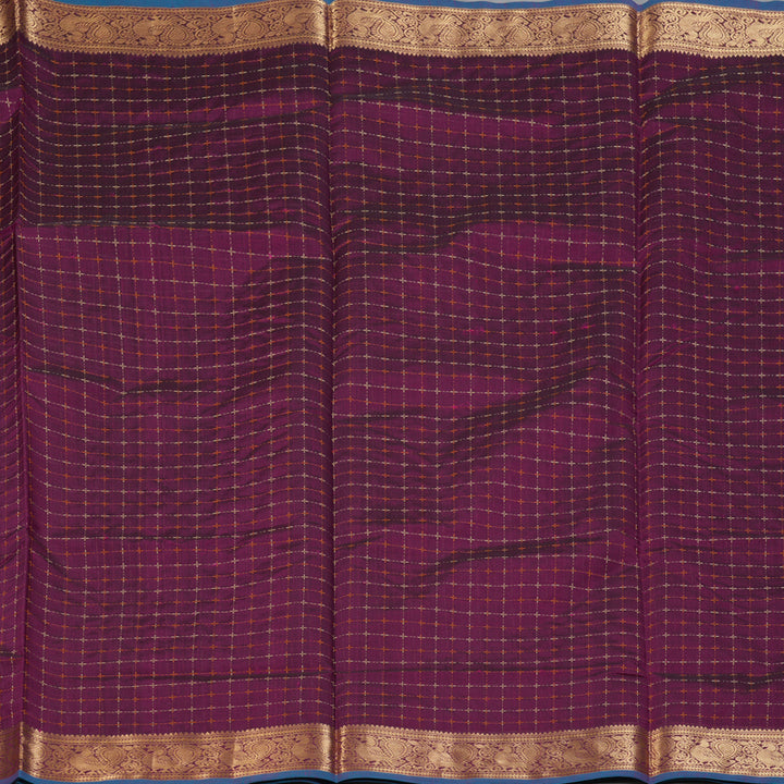 Hayagrivas Wine Purple Kanchi Silk Cotton Saree KSBE124C5-5