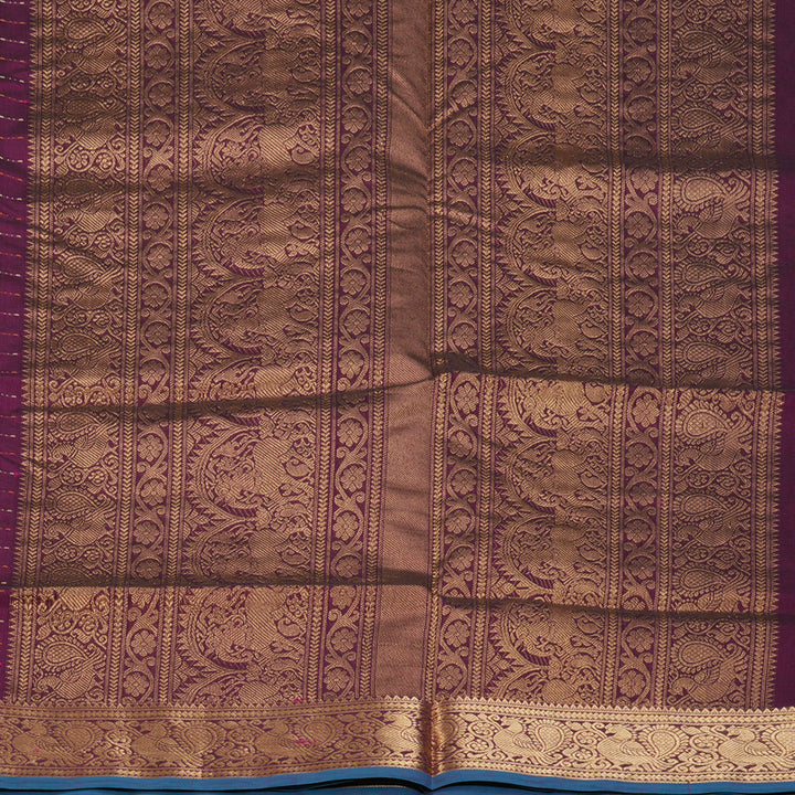 Hayagrivas Wine Purple Kanchi Silk Cotton Saree KSBE124C5-5