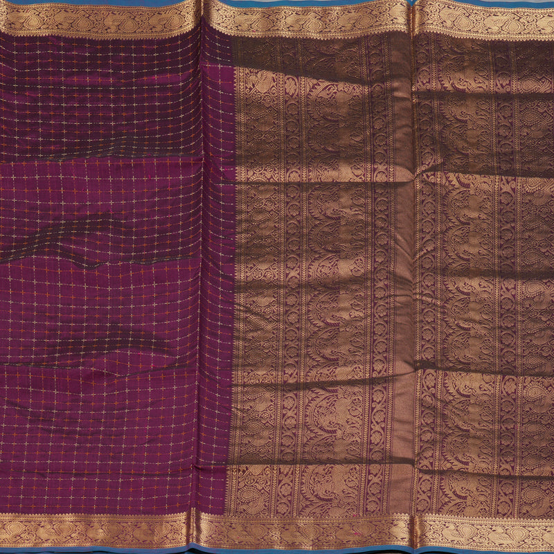 Hayagrivas Wine Purple Kanchi Silk Cotton Saree KSBE124C5-5