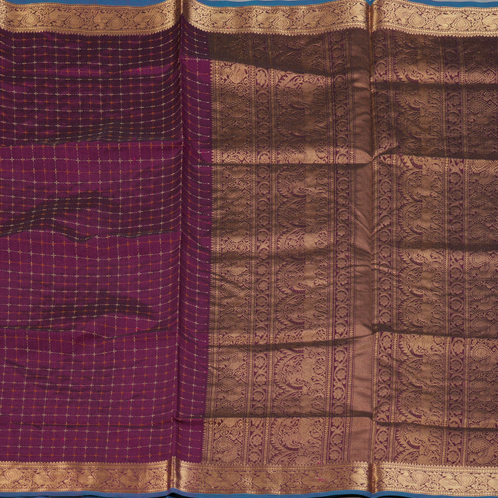 Hayagrivas Wine Purple Kanchi Silk Cotton Saree KSBE124C5-5