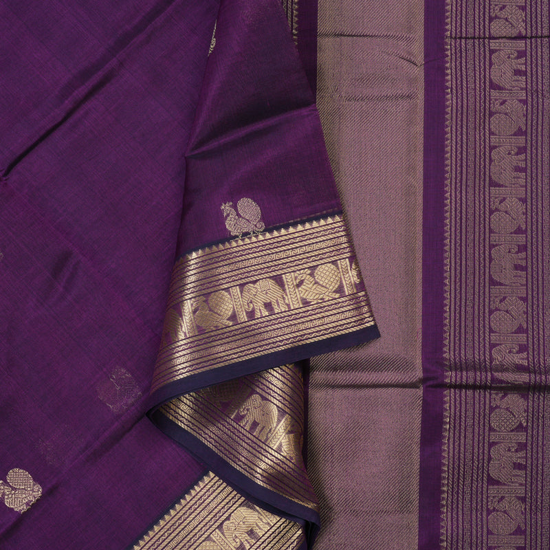 Hayagrivas Vadamalli Purple Kanchi Silk Cotton Saree KSBE124C6-11