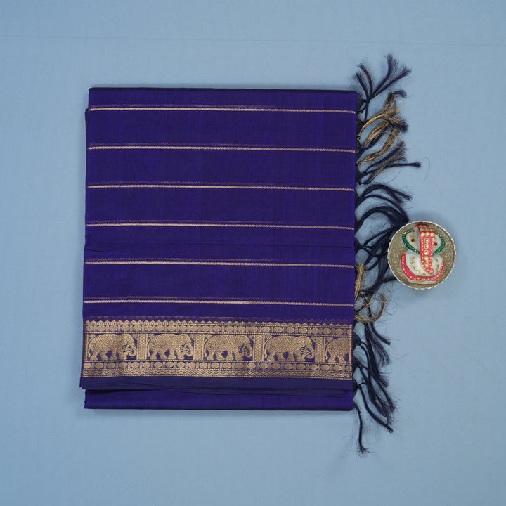 Hayagrivas Royal Blue Kanchi Silk Cotton Saree KSBE124C6-12