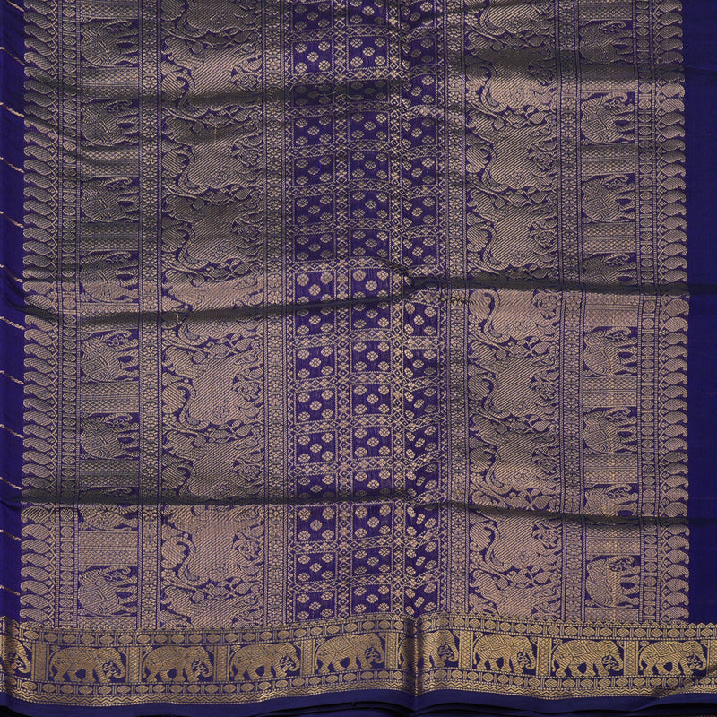 Hayagrivas Royal Blue Kanchi Silk Cotton Saree KSBE124C6-12