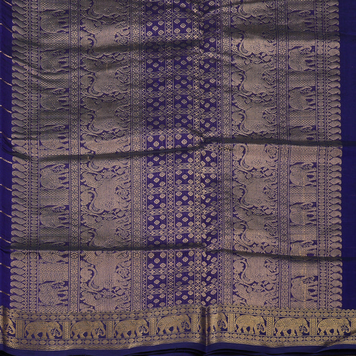 Hayagrivas Royal Blue Kanchi Silk Cotton Saree KSBE124C6-12