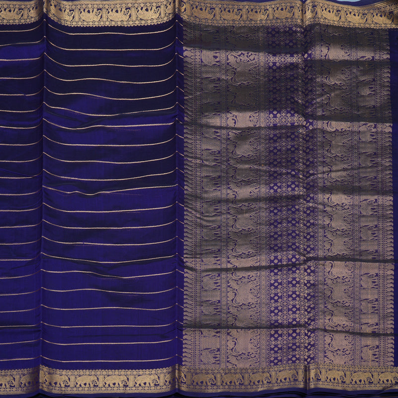 Hayagrivas Royal Blue Kanchi Silk Cotton Saree KSBE124C6-12
