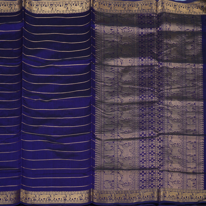 Hayagrivas Royal Blue Kanchi Silk Cotton Saree KSBE124C6-12