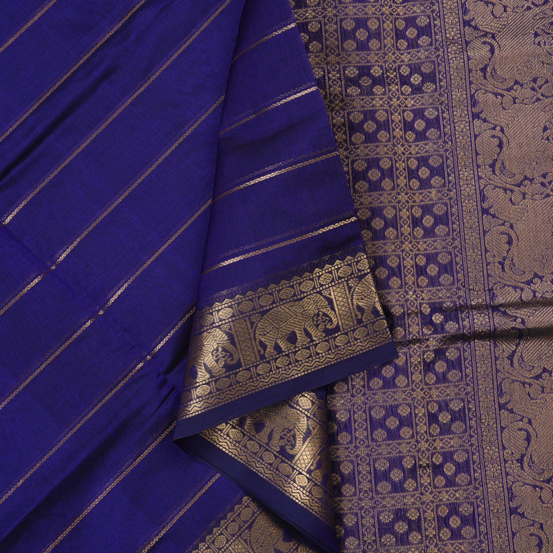 Hayagrivas Royal Blue Kanchi Silk Cotton Saree KSBE124C6-12