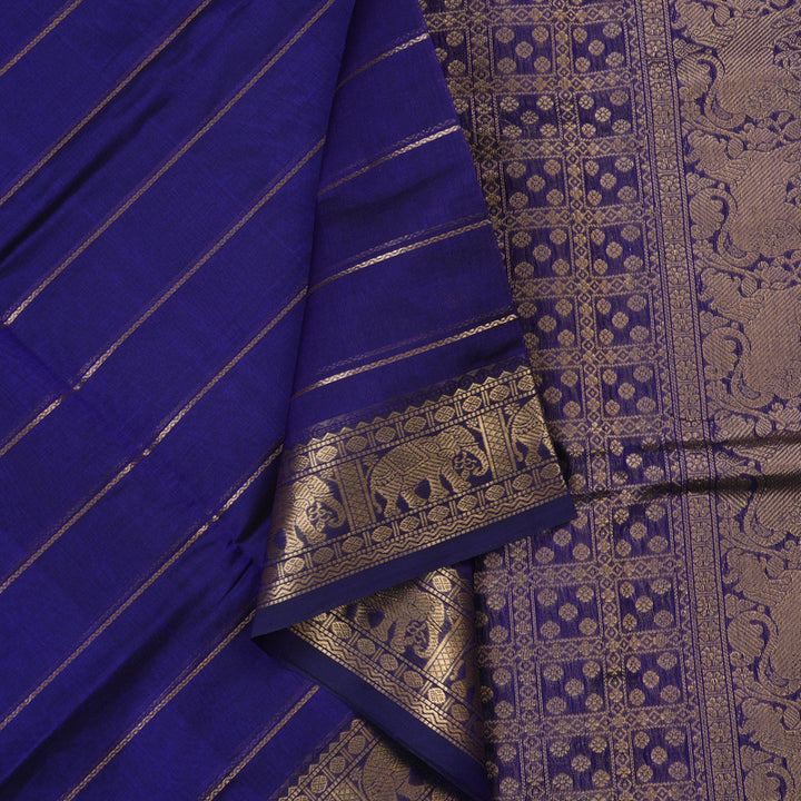Hayagrivas Royal Blue Kanchi Silk Cotton Saree KSBE124C6-12