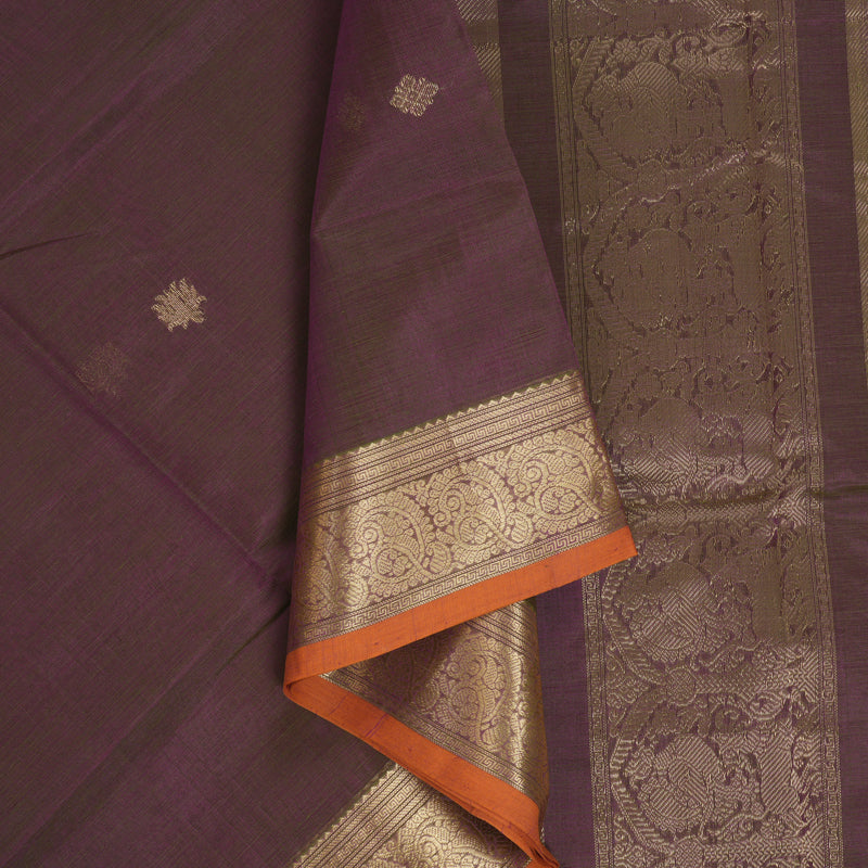 Hayagrivas Purple & Pista Green (Shot Colour) Kanchi Silk Cotton Saree KSBE124C6-16