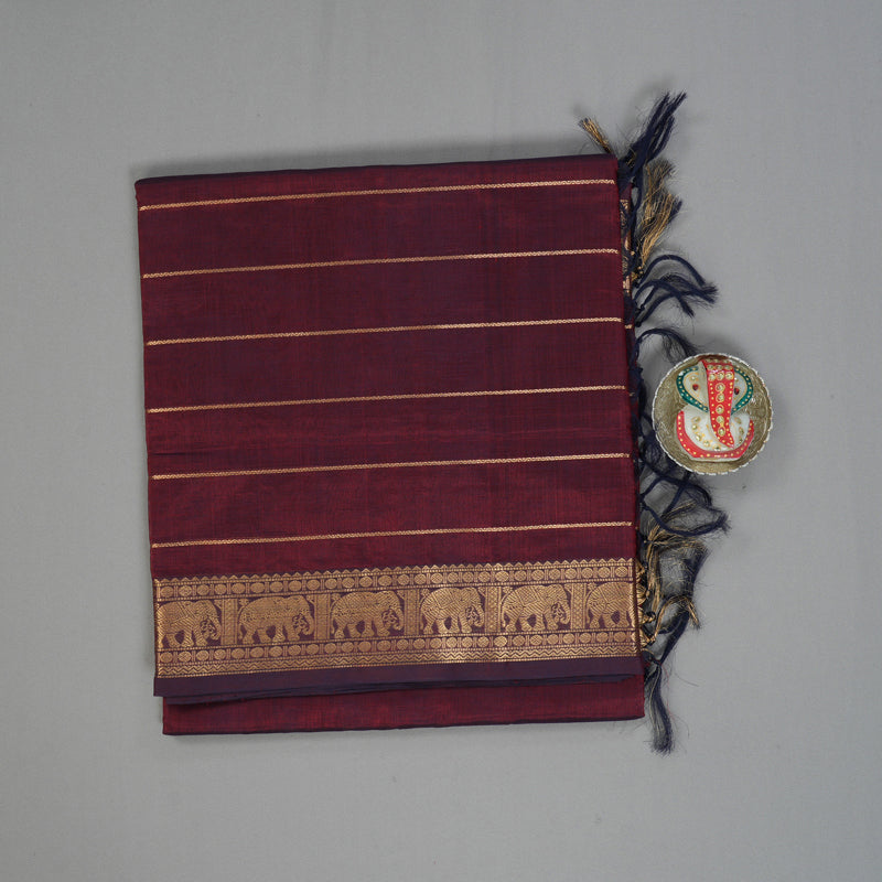 Hayagrivas Wine Kanchi Silk Cotton Saree KSBE124C6-2