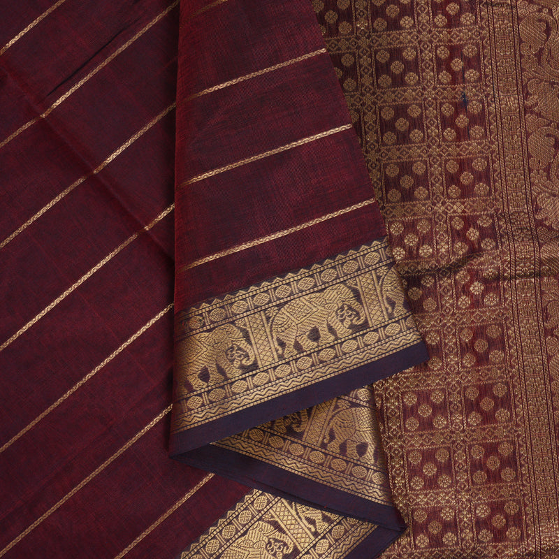 Hayagrivas Wine Kanchi Silk Cotton Saree KSBE124C6-2