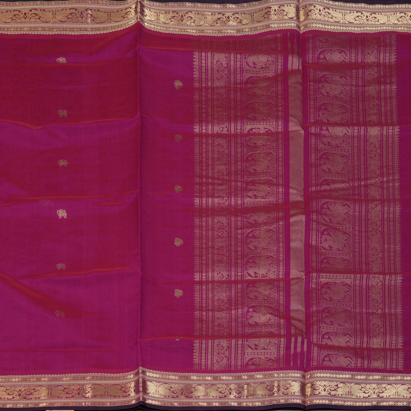 Hayagrivas Magenta-Pink Kanchi Silk Cotton Saree KSBE124C6-21