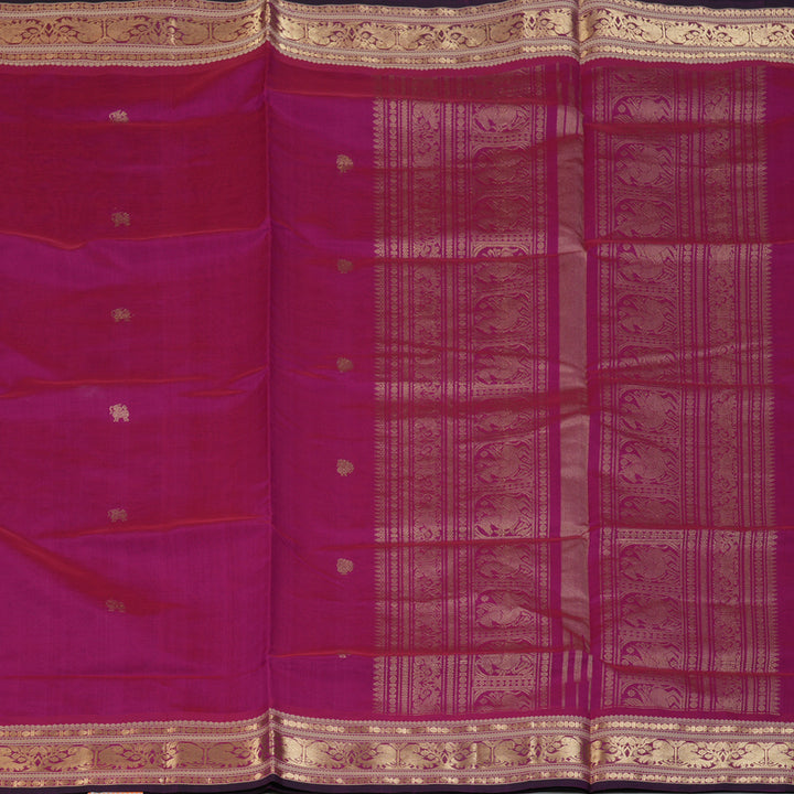 Hayagrivas Magenta-Pink Kanchi Silk Cotton Saree KSBE124C6-21