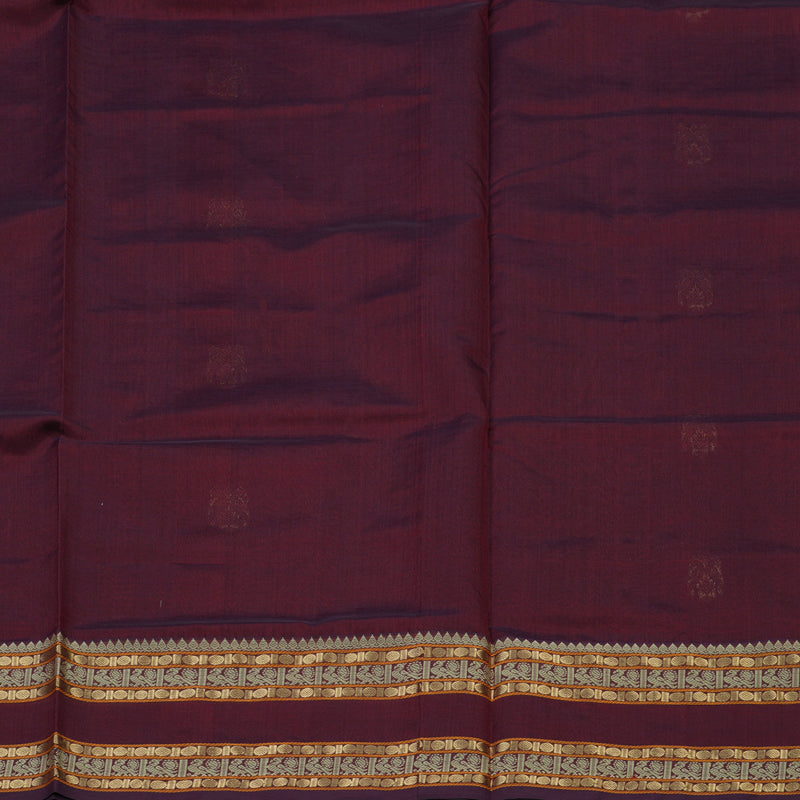 Hayagrivas Wine Maroon Kanchi Silk Cotton Saree KSBE124C6-3