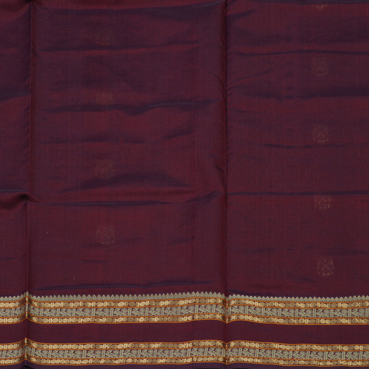 Hayagrivas Wine Maroon Kanchi Silk Cotton Saree KSBE124C6-3