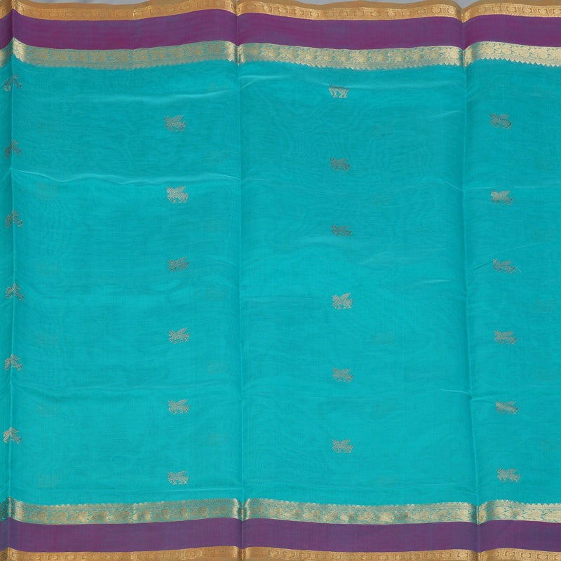 Hayagrivas Sky Blue Kanchi Silk Cotton Saree KSBE124C6-4