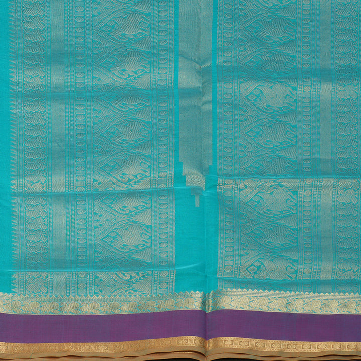 Hayagrivas Sky Blue Kanchi Silk Cotton Saree KSBE124C6-4