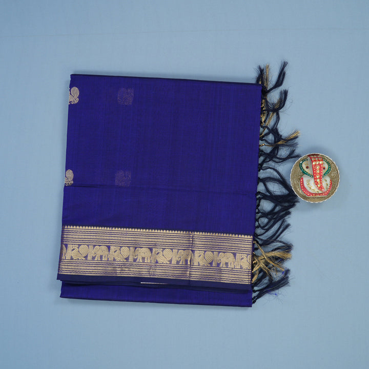 Hayagrivas MS Blue Kanchi Silk Cotton Saree KSBE124C6-5