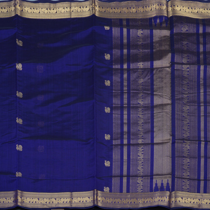 Hayagrivas MS Blue Kanchi Silk Cotton Saree KSBE124C6-5