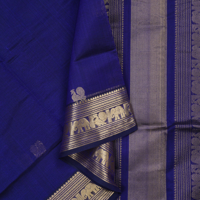Hayagrivas MS Blue Kanchi Silk Cotton Saree KSBE124C6-5