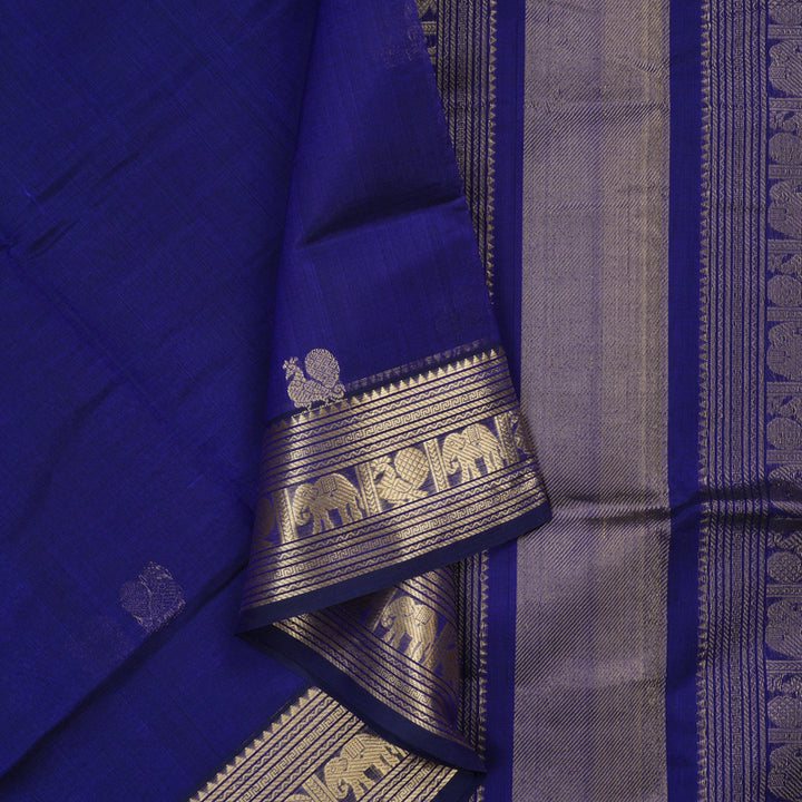 Hayagrivas MS Blue Kanchi Silk Cotton Saree KSBE124C6-5