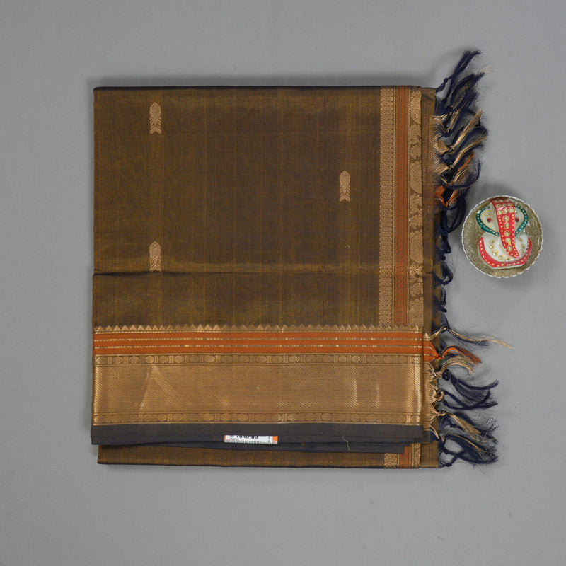 Hayagrivas Dark Gold Kanchi Silk Cotton Saree KSBE124C6-6