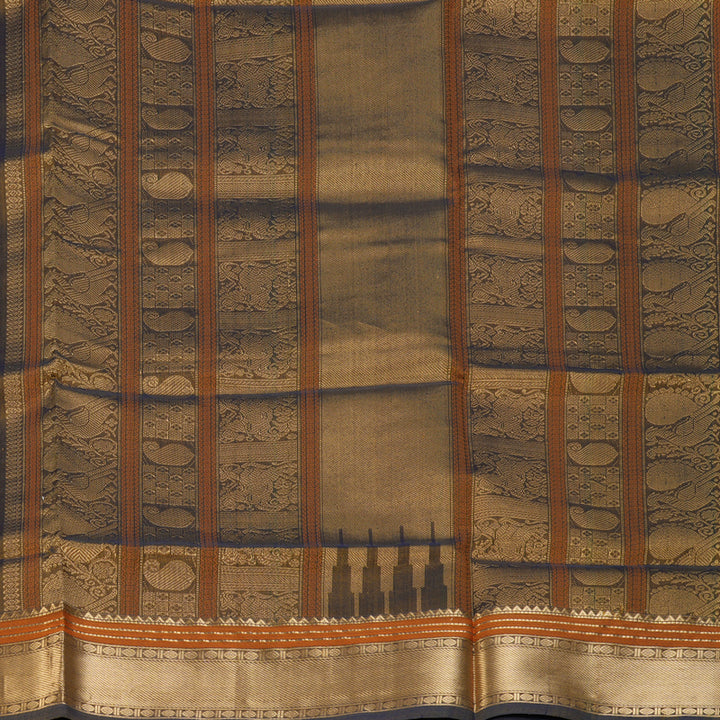 Hayagrivas Dark Gold Kanchi Silk Cotton Saree KSBE124C6-6