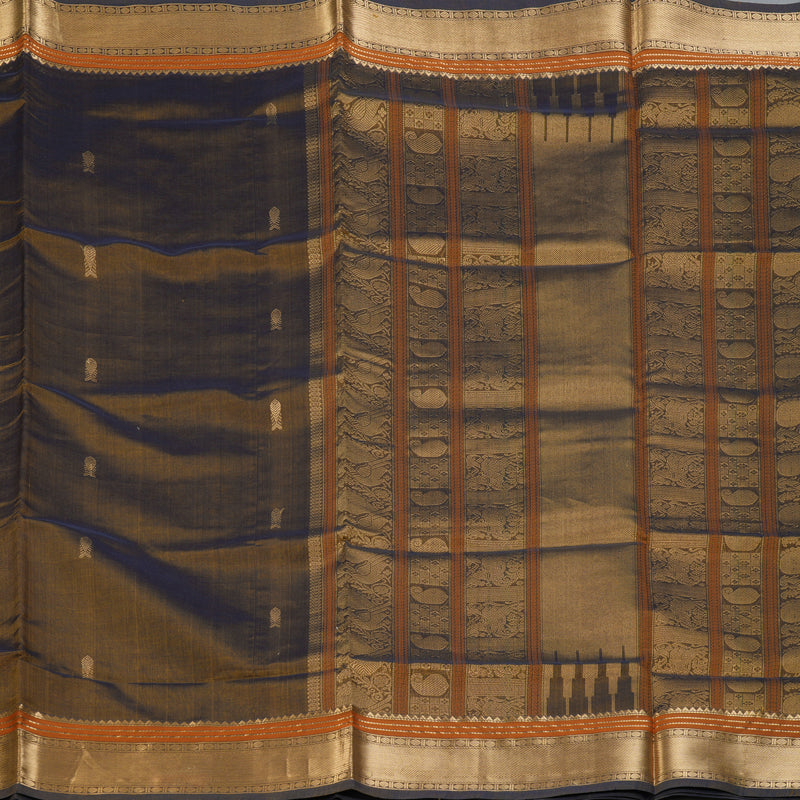 Hayagrivas Dark Gold Kanchi Silk Cotton Saree KSBE124C6-6