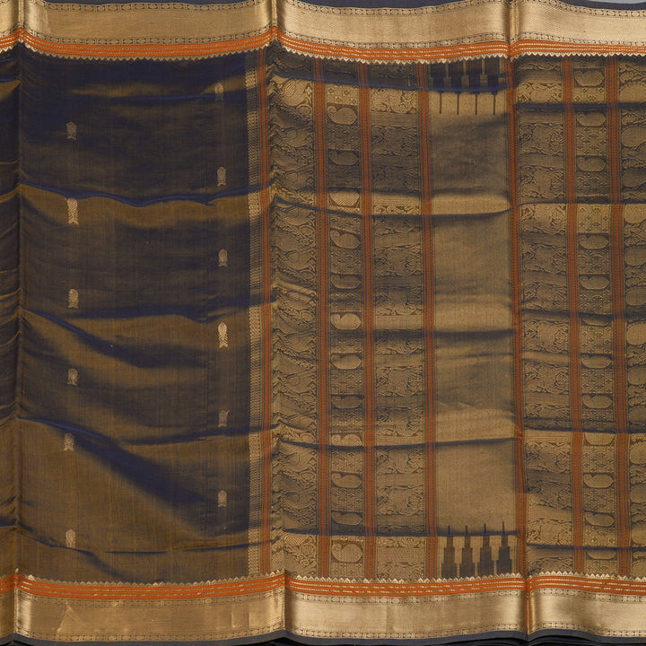 Hayagrivas Dark Gold Kanchi Silk Cotton Saree KSBE124C6-6