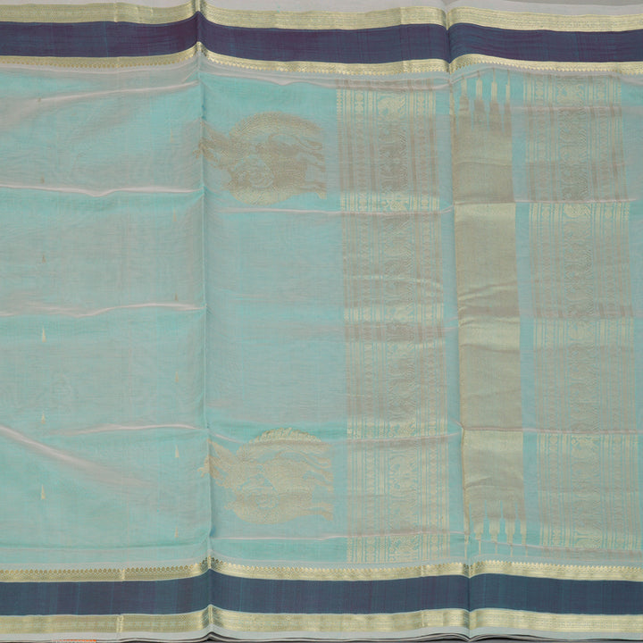 Hayagrivas Powder Blue Kanchi Silk Cotton Saree KSBE124C7-1