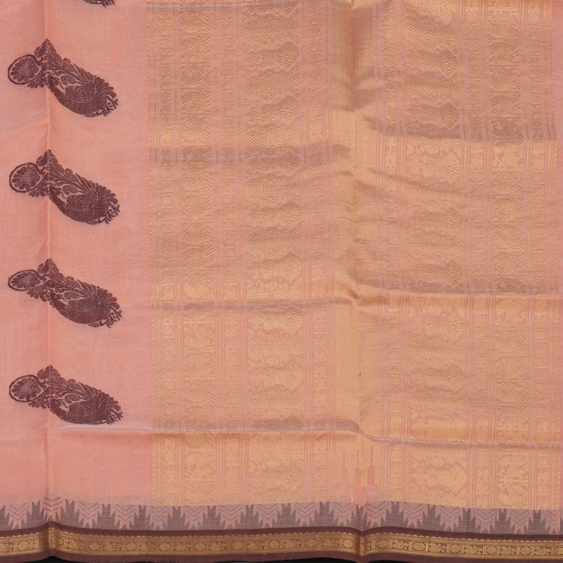 Hayagrivas Peach Pink Kanchi Silk Cotton Saree KSBE124C7-11