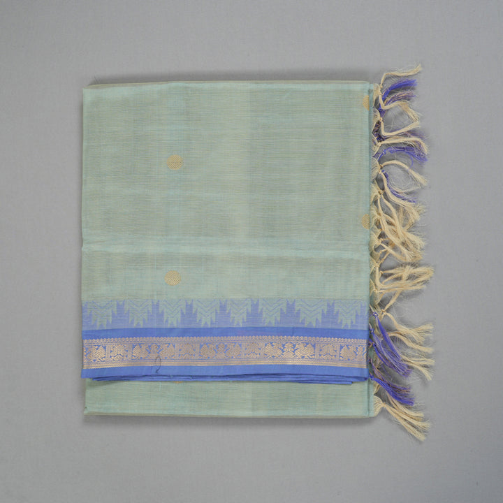 Hayagrivas Powder Green Kanchi Silk Cotton Saree KSBE124C7-12