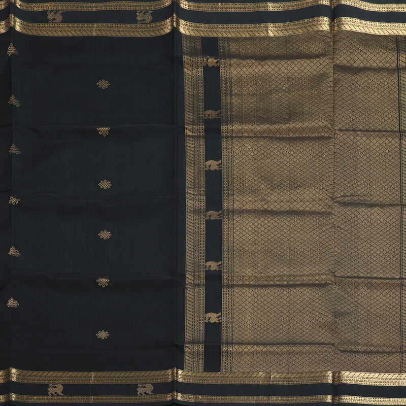 Hayagrivas Black Kanchi Silk Cotton Saree KSBE124C7-15
