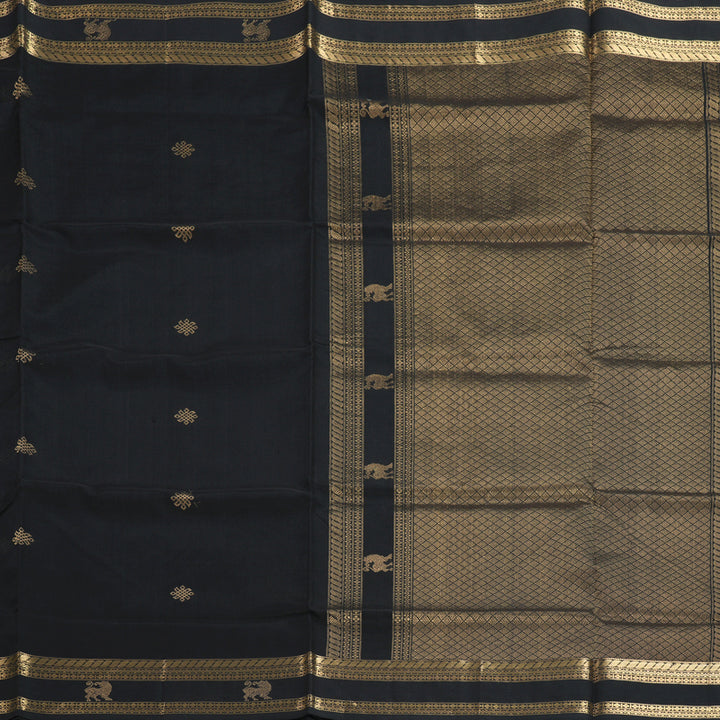 Hayagrivas Black Kanchi Silk Cotton Saree KSBE124C7-15