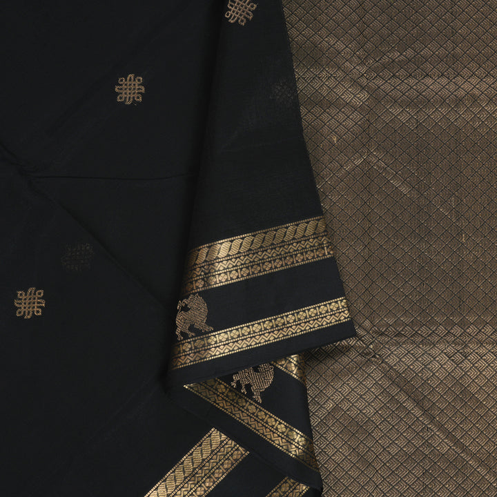 Hayagrivas Black Kanchi Silk Cotton Saree KSBE124C7-15