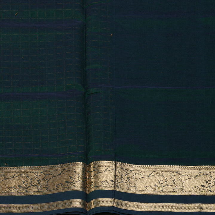 Hayagrivas Peacock Green Kanchi Silk Cotton Saree KSBE124C8-14