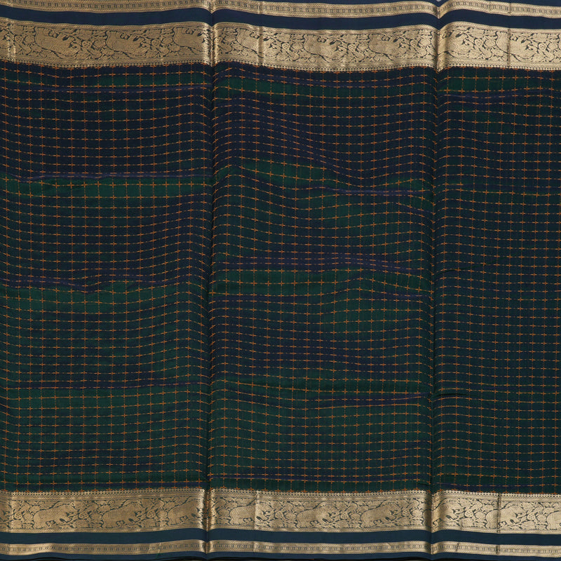 Hayagrivas Peacock Green Kanchi Silk Cotton Saree KSBE124C8-14