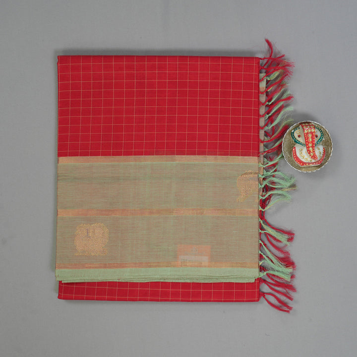 Hayagrivas Tomato Red Kanchi Silk Cotton Saree KSBE124C8-17
