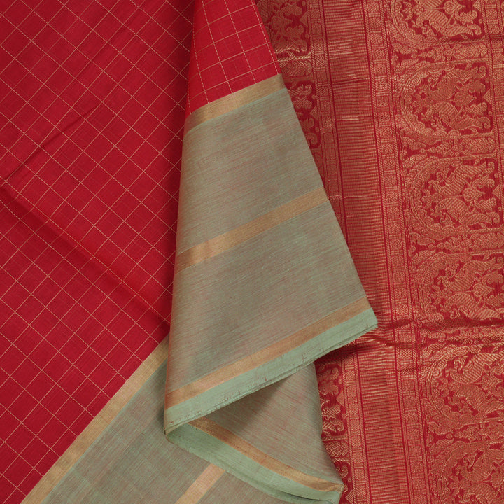 Hayagrivas Tomato Red Kanchi Silk Cotton Saree KSBE124C8-17