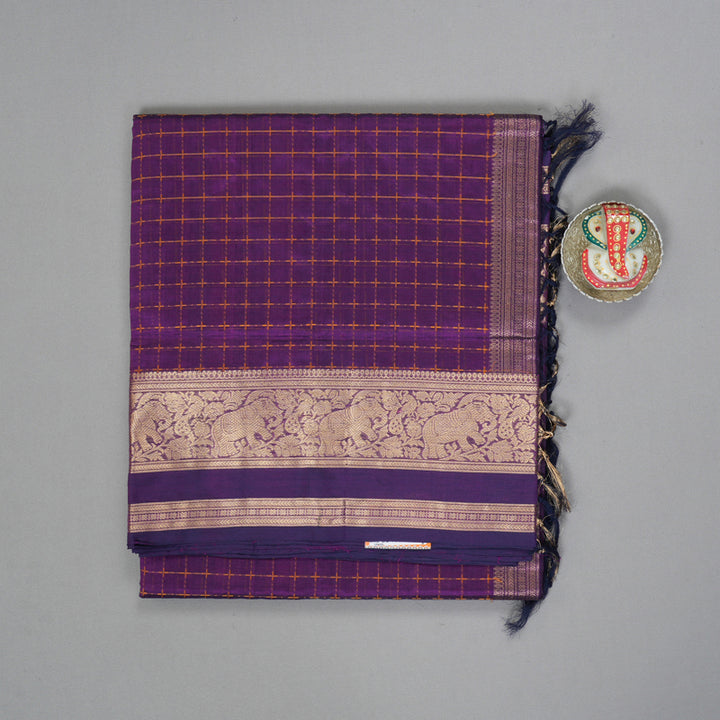 Hayagrivas Purple Kanchi Silk Cotton Saree KSBE124C8-21