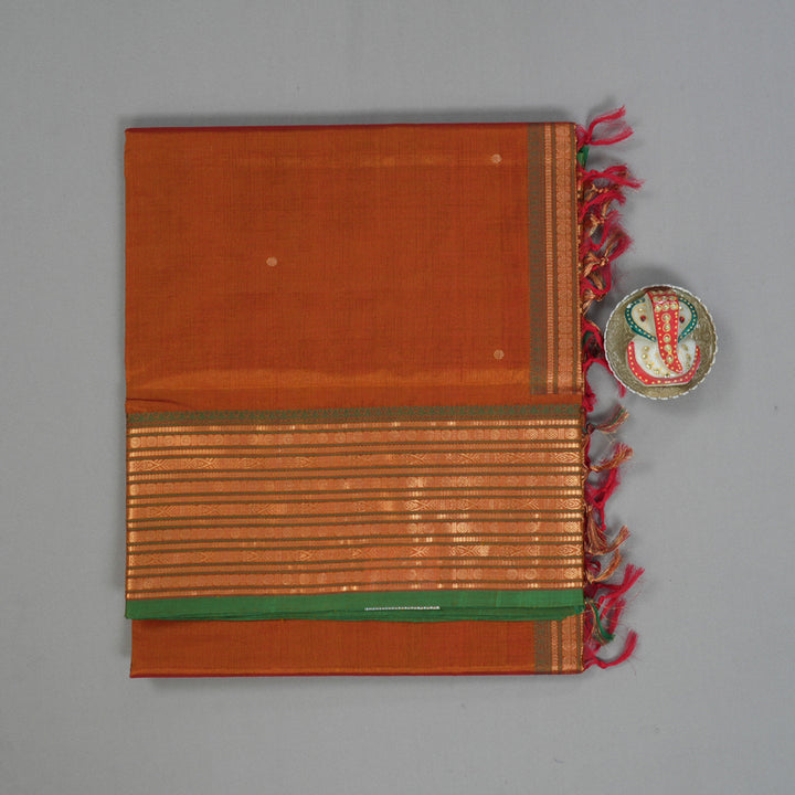 Hayagrivas Sunset Orange Kanchi Silk Cotton Saree KSBE124C8-28