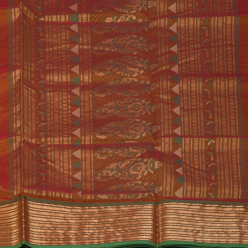 Hayagrivas Sunset Orange Kanchi Silk Cotton Saree KSBE124C8-28
