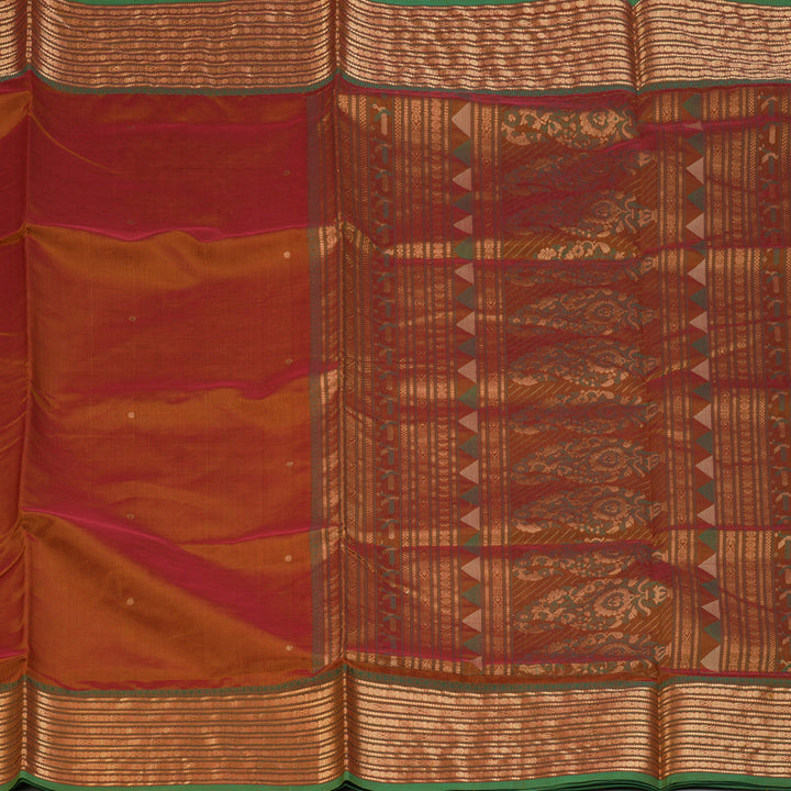 Hayagrivas Sunset Orange Kanchi Silk Cotton Saree KSBE124C8-28
